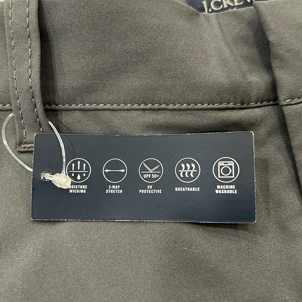 NWT J. Crew Men’s Tech Shorts 9'' Inseam Performance Classic Fit Grey Size 31